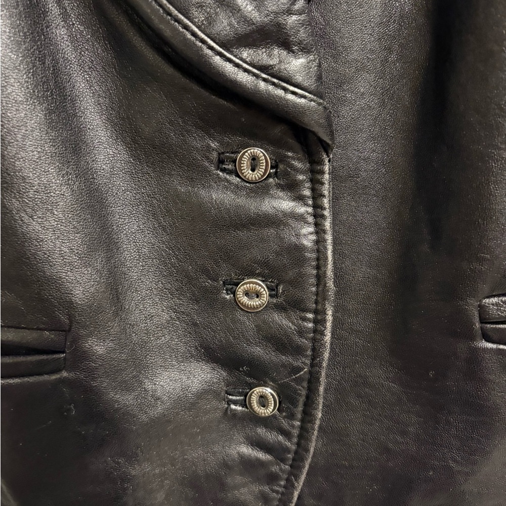 Vintage CEDARS Genuine Leather Vest - Black - Size L - 90s Y2K Style - Picture 3 of 5